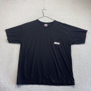 VTG Amsoil Synthetics Black T Shirt Faded Racing Motocross Men Sz XL USA MADE